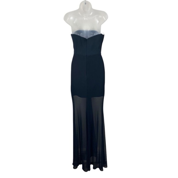 David Koma Strapless Illusion Gown Black Stretch Evening Formal - Picture 3 of 15